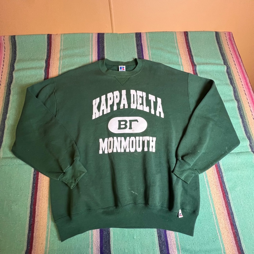 Russell Athletic Sweatshirt Unisex XL Green Kappa Delta Monmouth Vintage USA